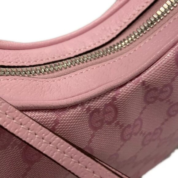 Auth GUCCI Attache Small Shoulder Bag Pink Green Red Coated Canvas 1583-111524 - Picture 11 of 14